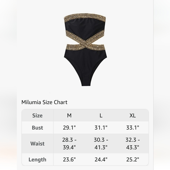 One Piece Cut Out Bandeau Swimsuit - Picture 5 of 5